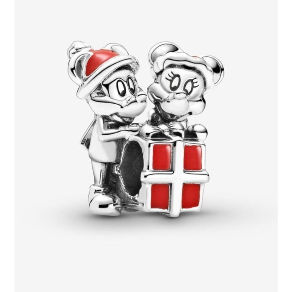 Pandora Disney Mickey Mouse and Minnie Mouse Present Charm
